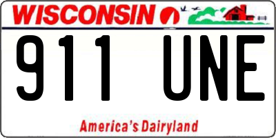 WI license plate 911UNE