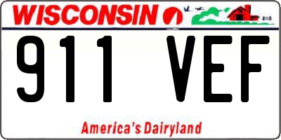 WI license plate 911VEF
