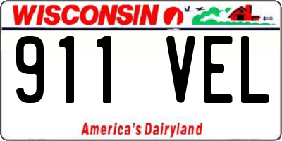 WI license plate 911VEL