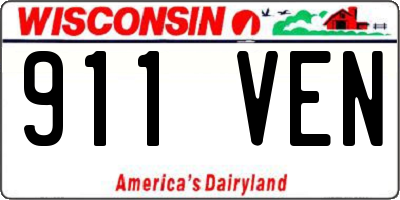 WI license plate 911VEN