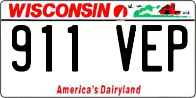 WI license plate 911VEP