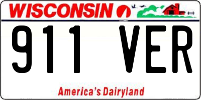 WI license plate 911VER