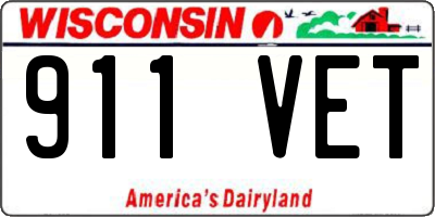 WI license plate 911VET