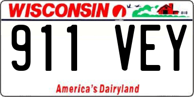 WI license plate 911VEY