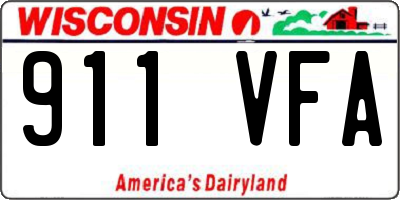 WI license plate 911VFA