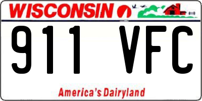 WI license plate 911VFC