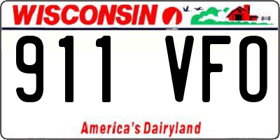 WI license plate 911VFO