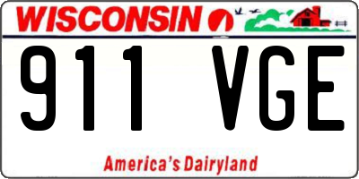 WI license plate 911VGE