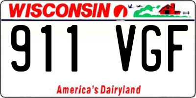 WI license plate 911VGF