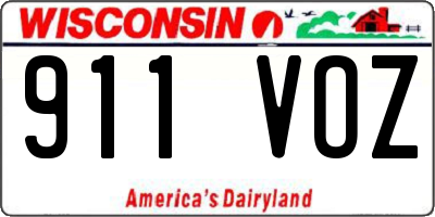 WI license plate 911VOZ