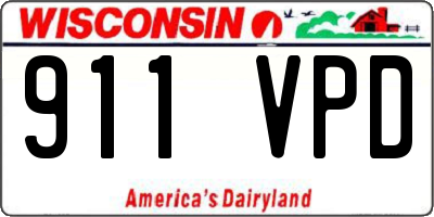 WI license plate 911VPD