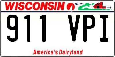 WI license plate 911VPI