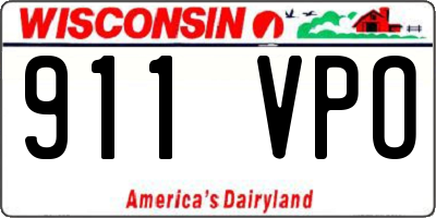 WI license plate 911VPO