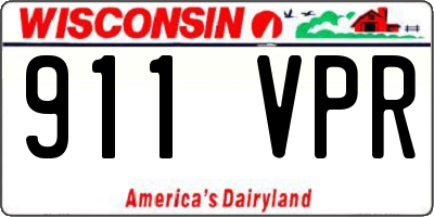 WI license plate 911VPR