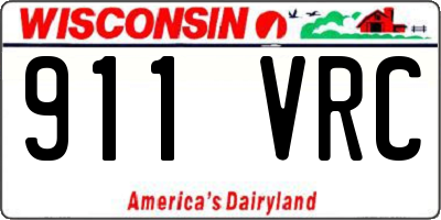 WI license plate 911VRC