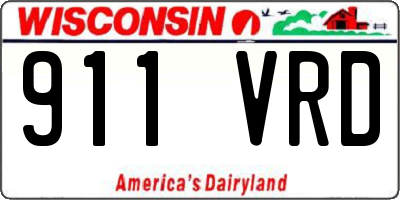 WI license plate 911VRD