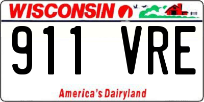 WI license plate 911VRE