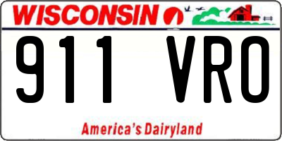 WI license plate 911VRO