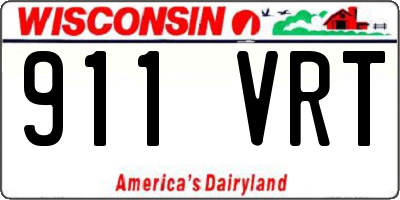 WI license plate 911VRT
