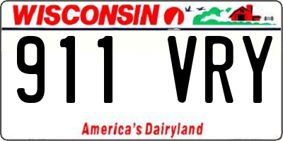 WI license plate 911VRY