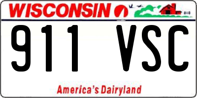 WI license plate 911VSC