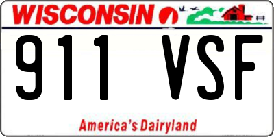 WI license plate 911VSF