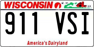 WI license plate 911VSI