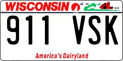 WI license plate 911VSK