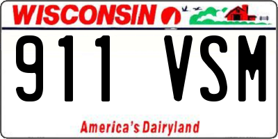 WI license plate 911VSM