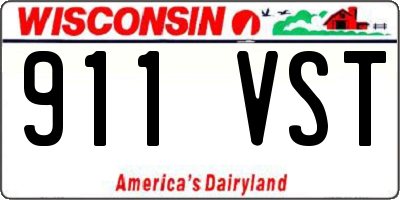 WI license plate 911VST