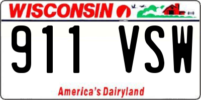 WI license plate 911VSW