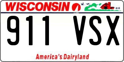 WI license plate 911VSX