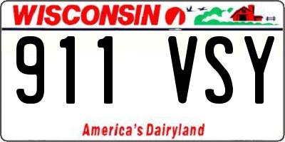 WI license plate 911VSY