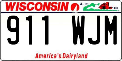 WI license plate 911WJM