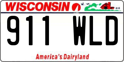 WI license plate 911WLD