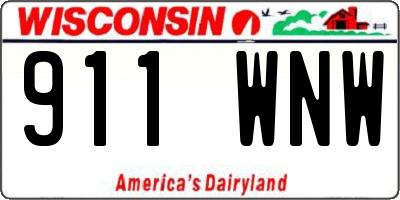 WI license plate 911WNW