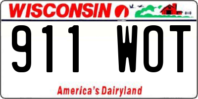 WI license plate 911WOT