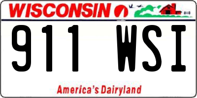 WI license plate 911WSI