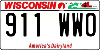WI license plate 911WWO
