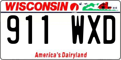 WI license plate 911WXD