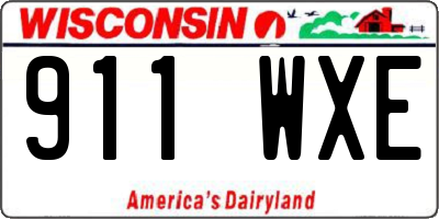 WI license plate 911WXE