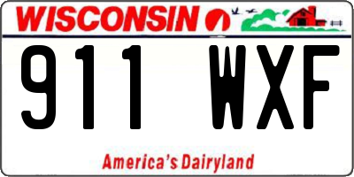 WI license plate 911WXF