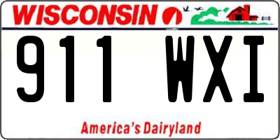 WI license plate 911WXI