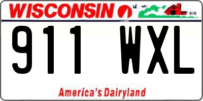 WI license plate 911WXL