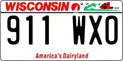 WI license plate 911WXO
