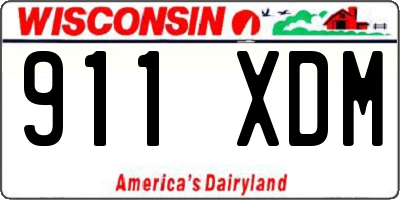 WI license plate 911XDM