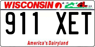 WI license plate 911XET