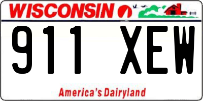 WI license plate 911XEW