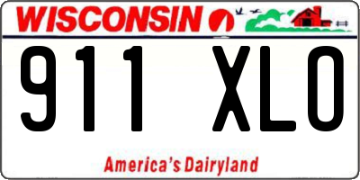 WI license plate 911XLO