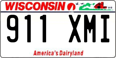 WI license plate 911XMI